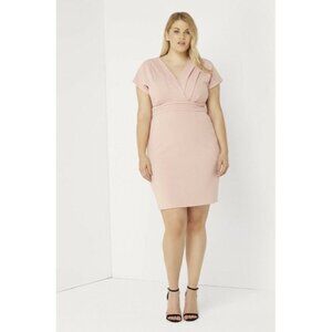 Paper Dolls Rose Pleat Kimono Dress Pencil V-Neck